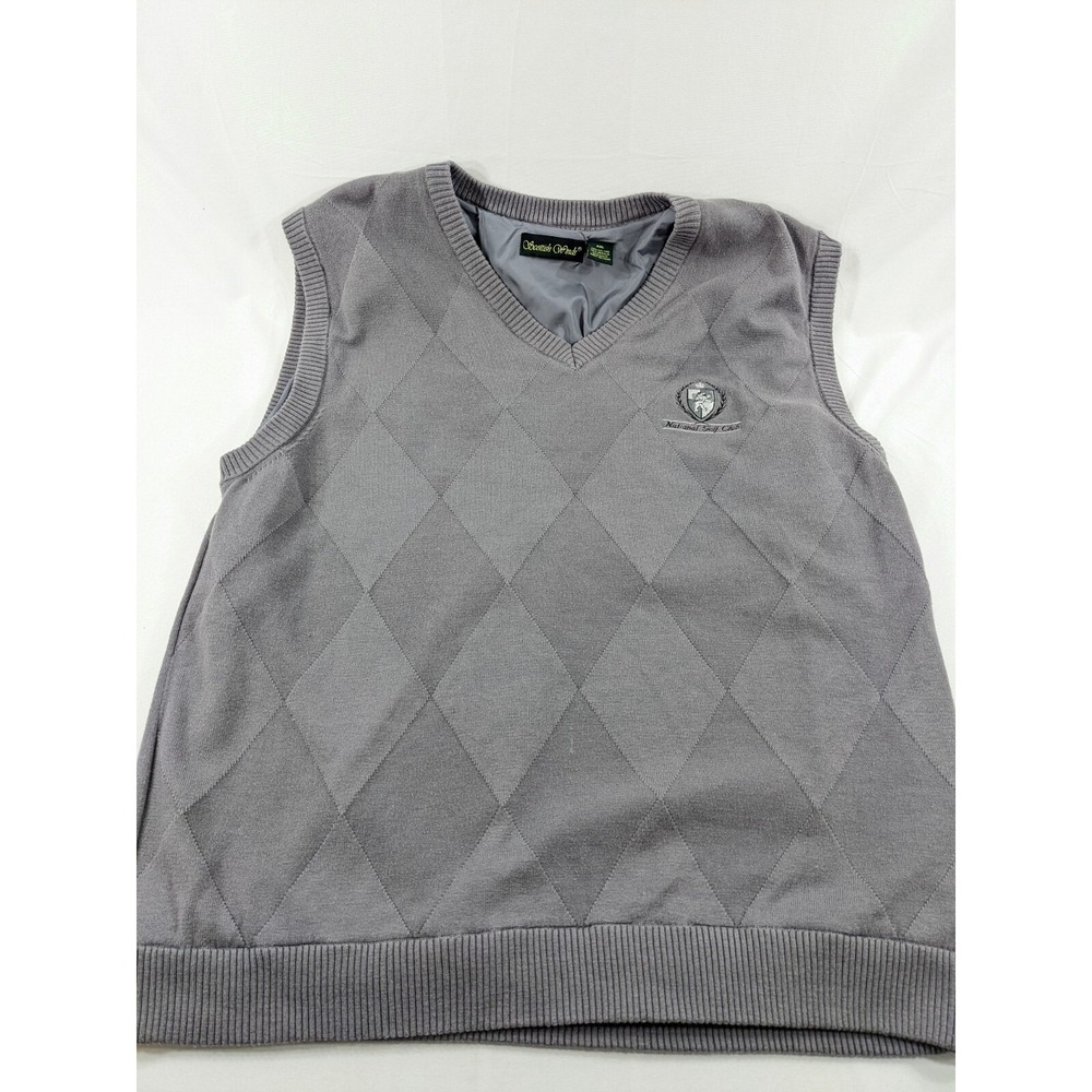Men's Navy Scottish Winds Hybrid Golf Vest 2XL Lined National Golf Club EUC
